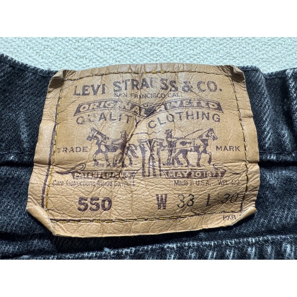 Vintage 1993 Men's Levi's 550 Orange Tab 33x30 Black Jeans Made In USA - Picture 10 of 17